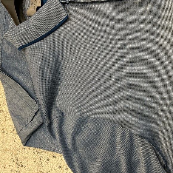 Canali L-XL (56 Canali) golf shirt in excellent near new cond- blue iridescent - Picture 6 of 12